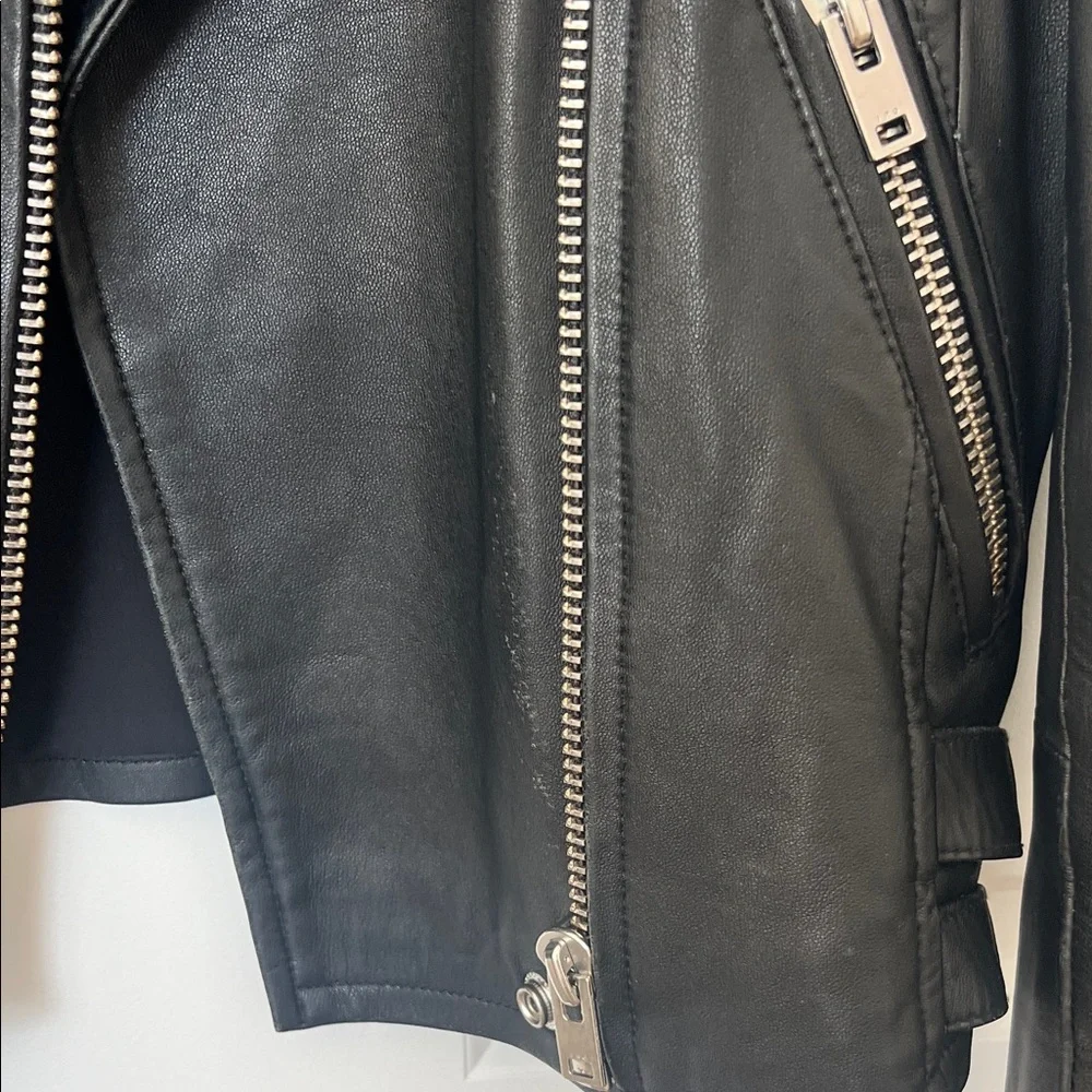 IRO Black Leather Jacket with Silver Accents - Picture 2 of 13